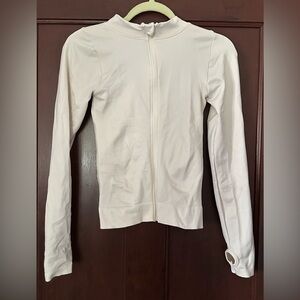 Women's White Zip-Up Top